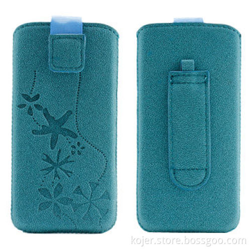 Mobile Phone Pouches, Suitable for iPhone 5S, Made of PU Leather and Retractable Pull-tab